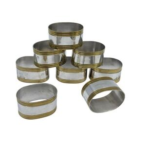 Napkin Rings Gold & Silver colored napkin rings modern set of 8